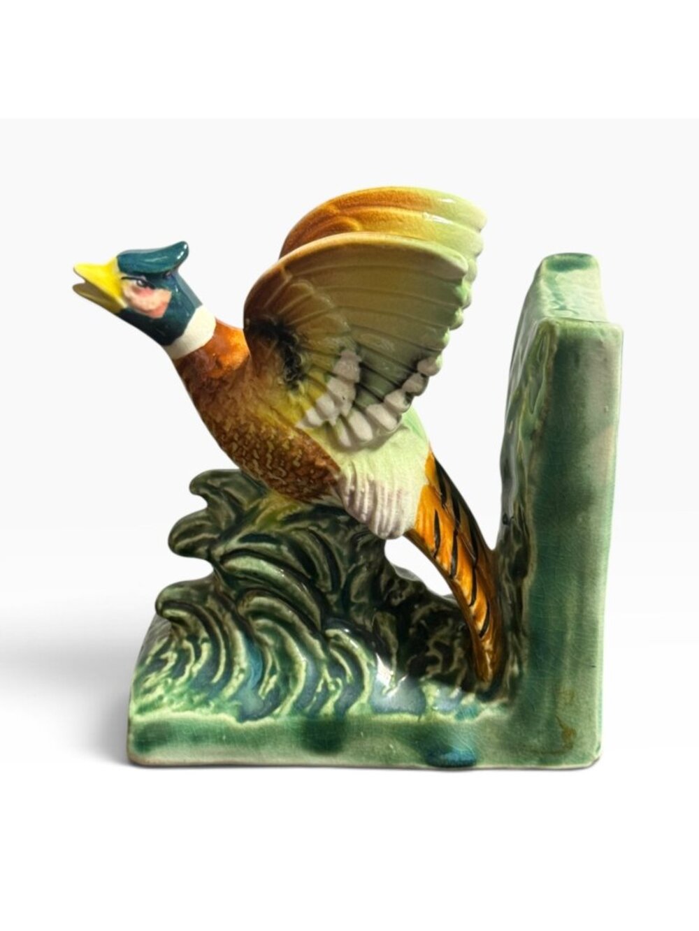 Vintage Relco Japan Pheasant Bird Ceramic Bookend MCM Decor Collectible Figurine